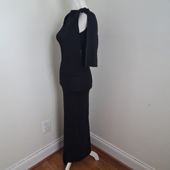 KHY Sleek Stretch Knotted Maxi Dress In  Black Size X-Small  NWT - Picture 2 of 9